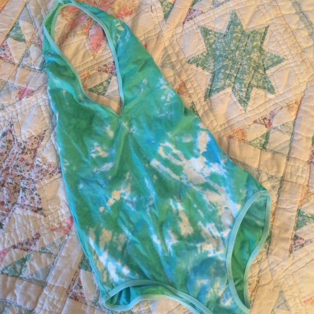 AA tie dyed halter body suit