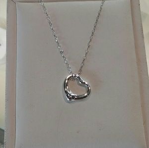 Authentic Tiffany & Co silver open heart necklace