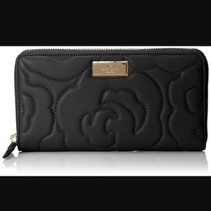 Kate Spade Black Wallet NWT rose pattern