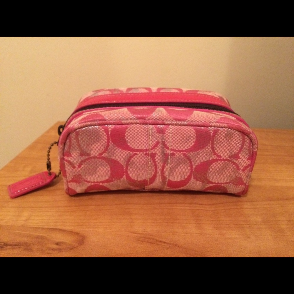 Coach pink and silver pouch