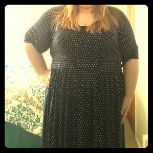 Torrid Navy blue polka dot dress