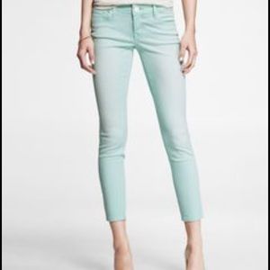 Mint green low rise Jean capris