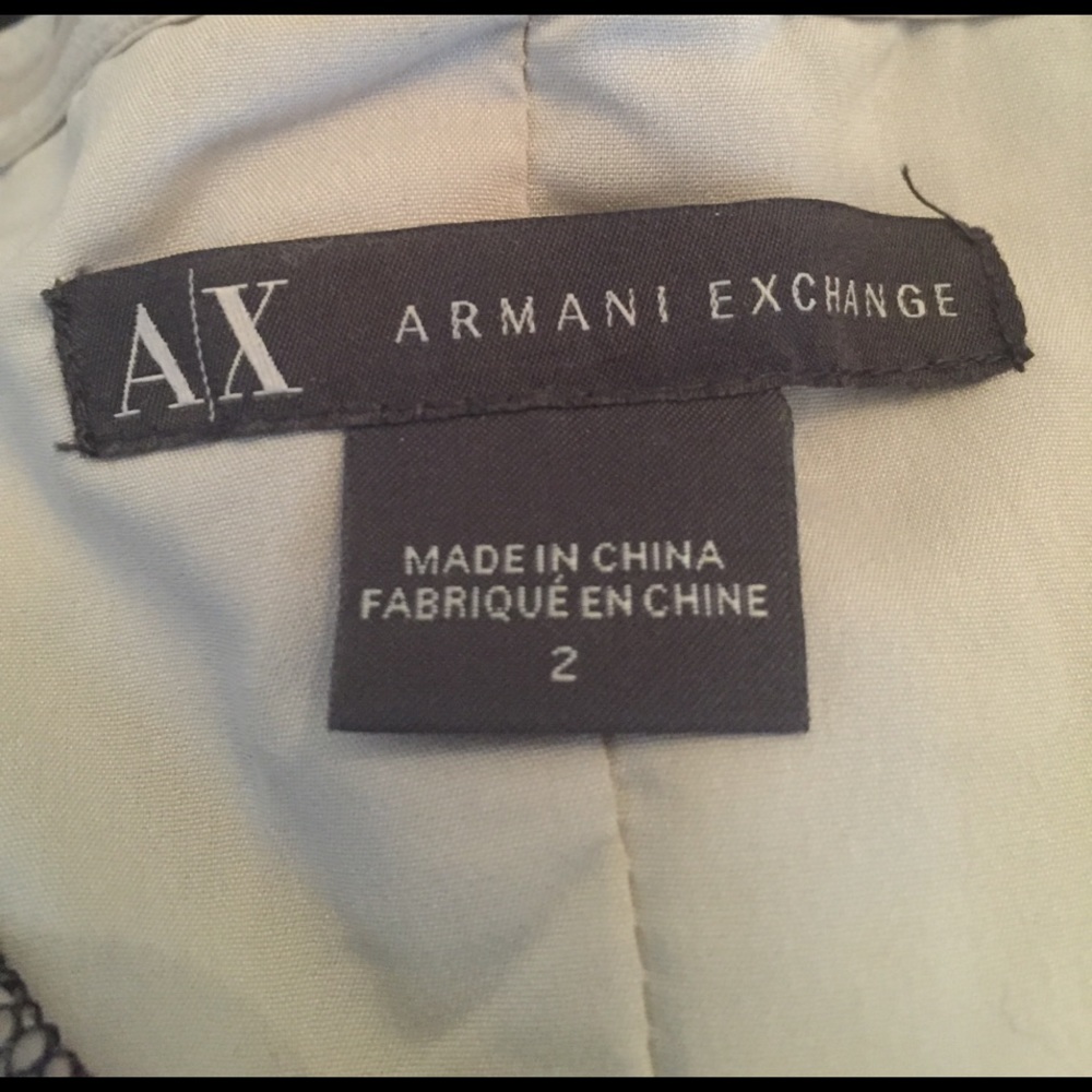 Gorgeous Armani Exchange black strapless dress