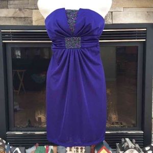 Royal blue strapless dress
