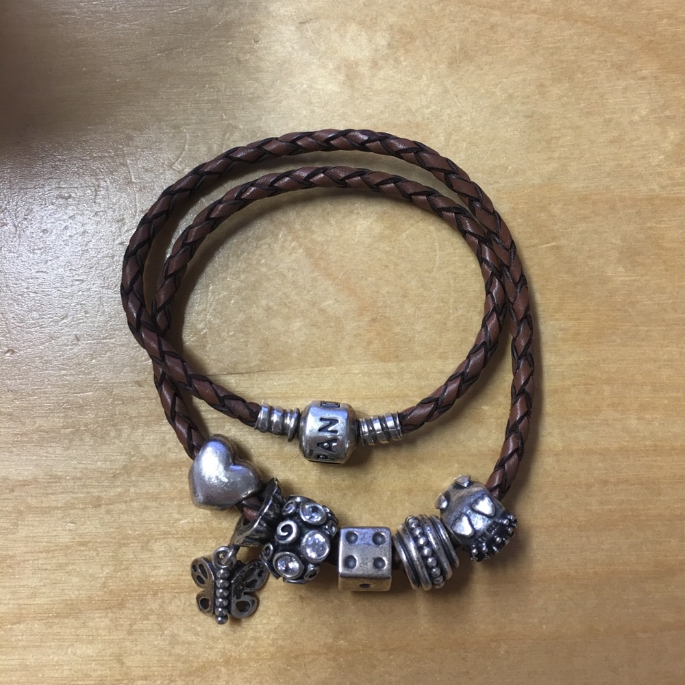6 charms and bracelet Authentic Pandora