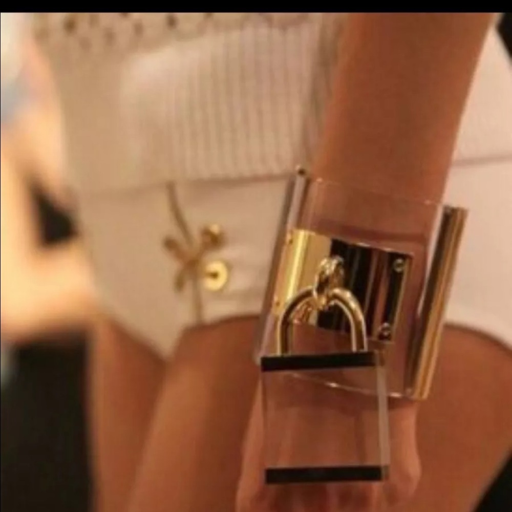 Michael Kors acetate lucite hinge bracelet runway