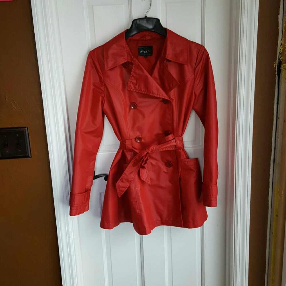 Red trench coat