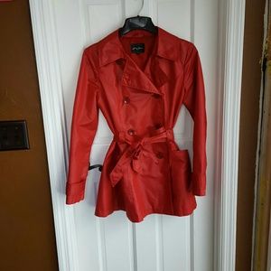 Red trench coat