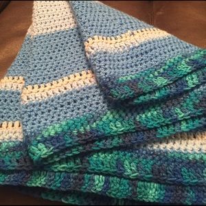 Baby boy homemade crochet afghan