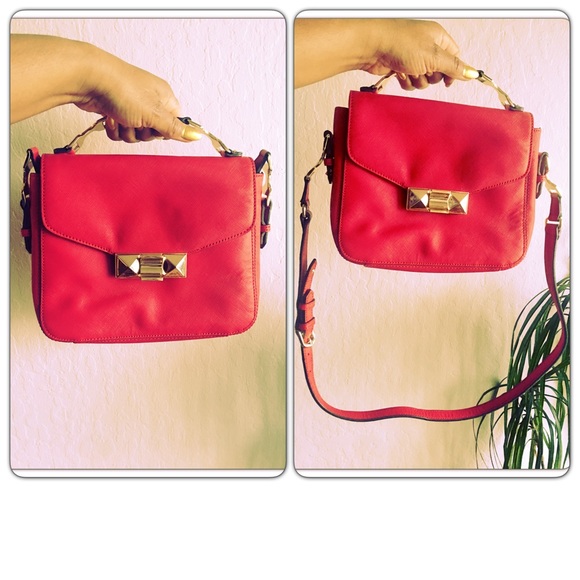Ann Taylor Handbags - Ann Taylor Red Leather Studded Purse handbag