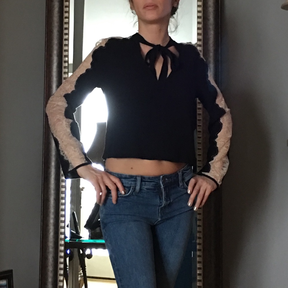 Free People cropped dressy top