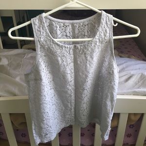 Silver lace top