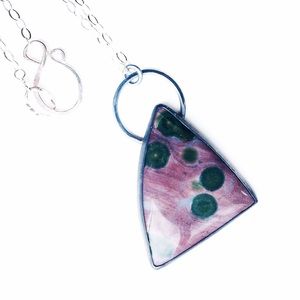 Sterling & jasper necklace, artisan made