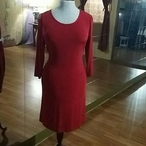 Chico's Travelers Red Knit Dress Size 1