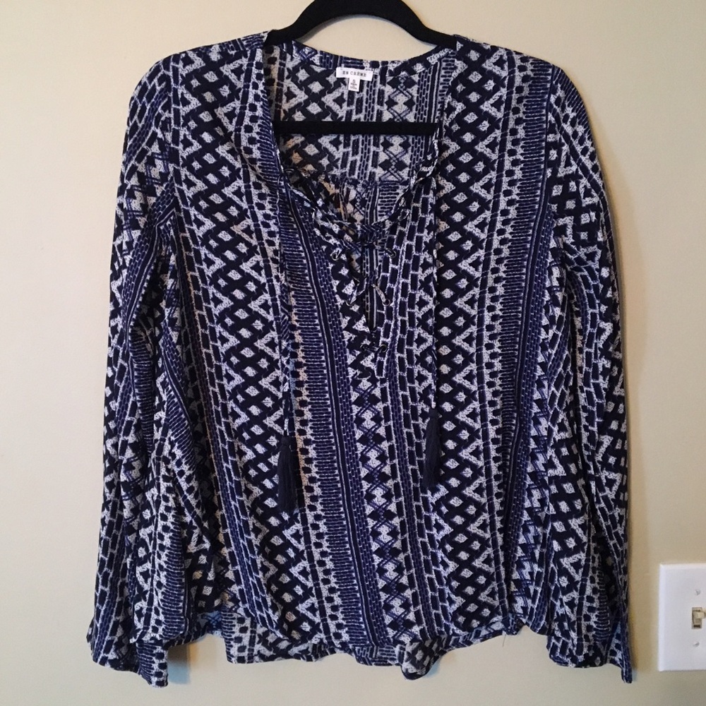 NWOT En Creme Navy & White Tunic