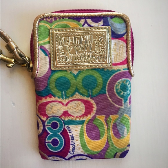 Coach Handbags - Rare Coach Poppy Cell Phone Case Wristlet