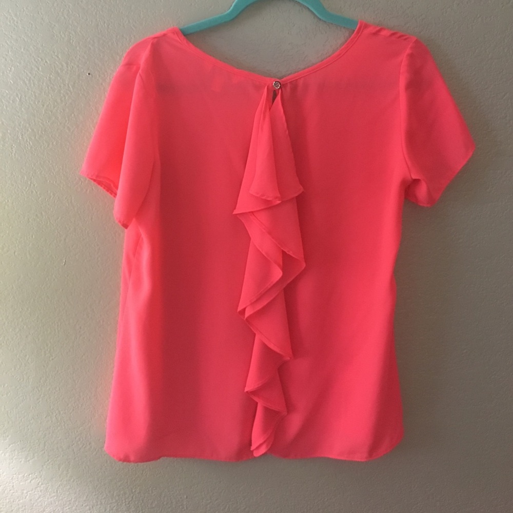 Pink Blouse w/Ruffled Back