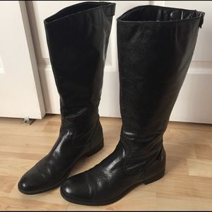 Black leather boots