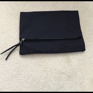 NWOT black canvas clutch