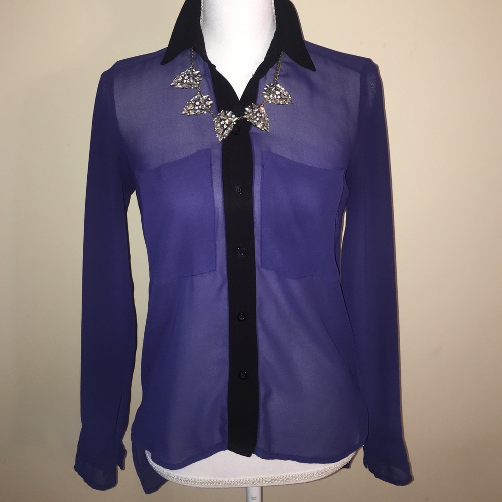 BCBG GENERATION SHEER BLOUSE