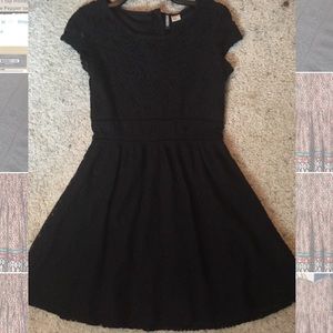 Black lace overlay dress