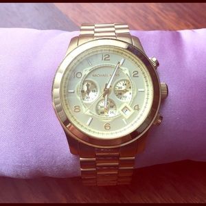 MK OS Runway Watch in Gold & Silver Parker Glitz