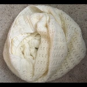 Cream knit infinity scarf