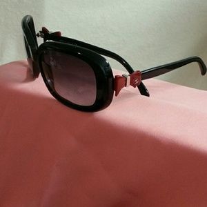 Black Chanel Sunglasses with Red Bows Accent 5171