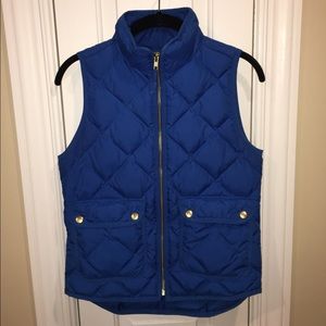 J. Crew Quilted Excursion Vest in Deep Riviera