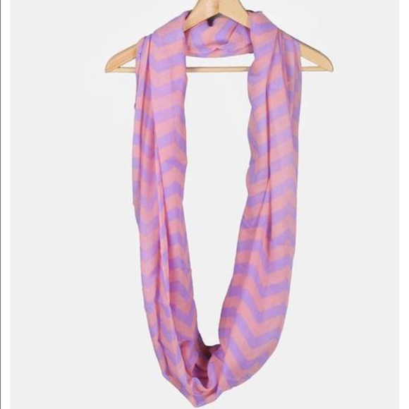 Peach&Purple Chevron Infinity scarf - Picture 2 of 5