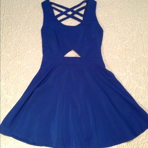 Blue cut out dress