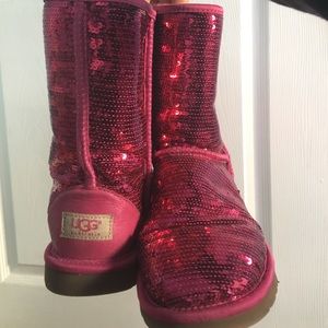 Pink sequin uggs