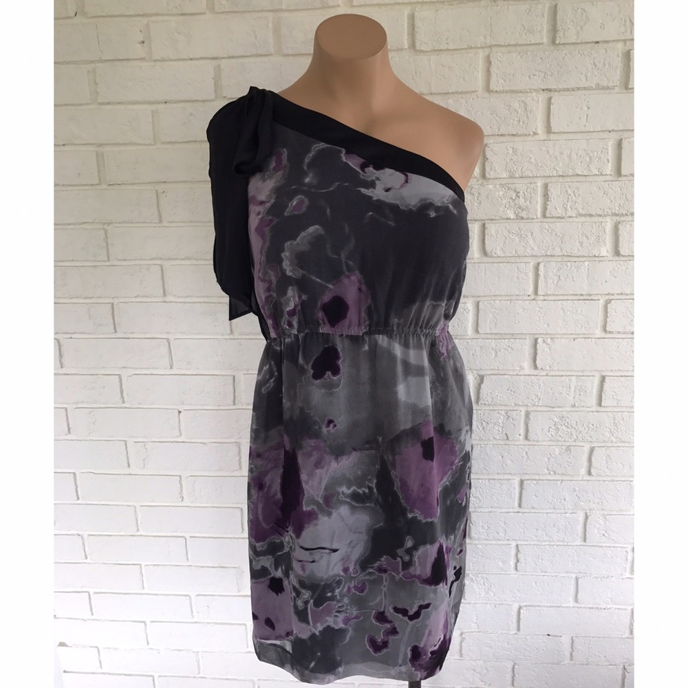 ⭐️NWT Grey and purple one shoulder dress