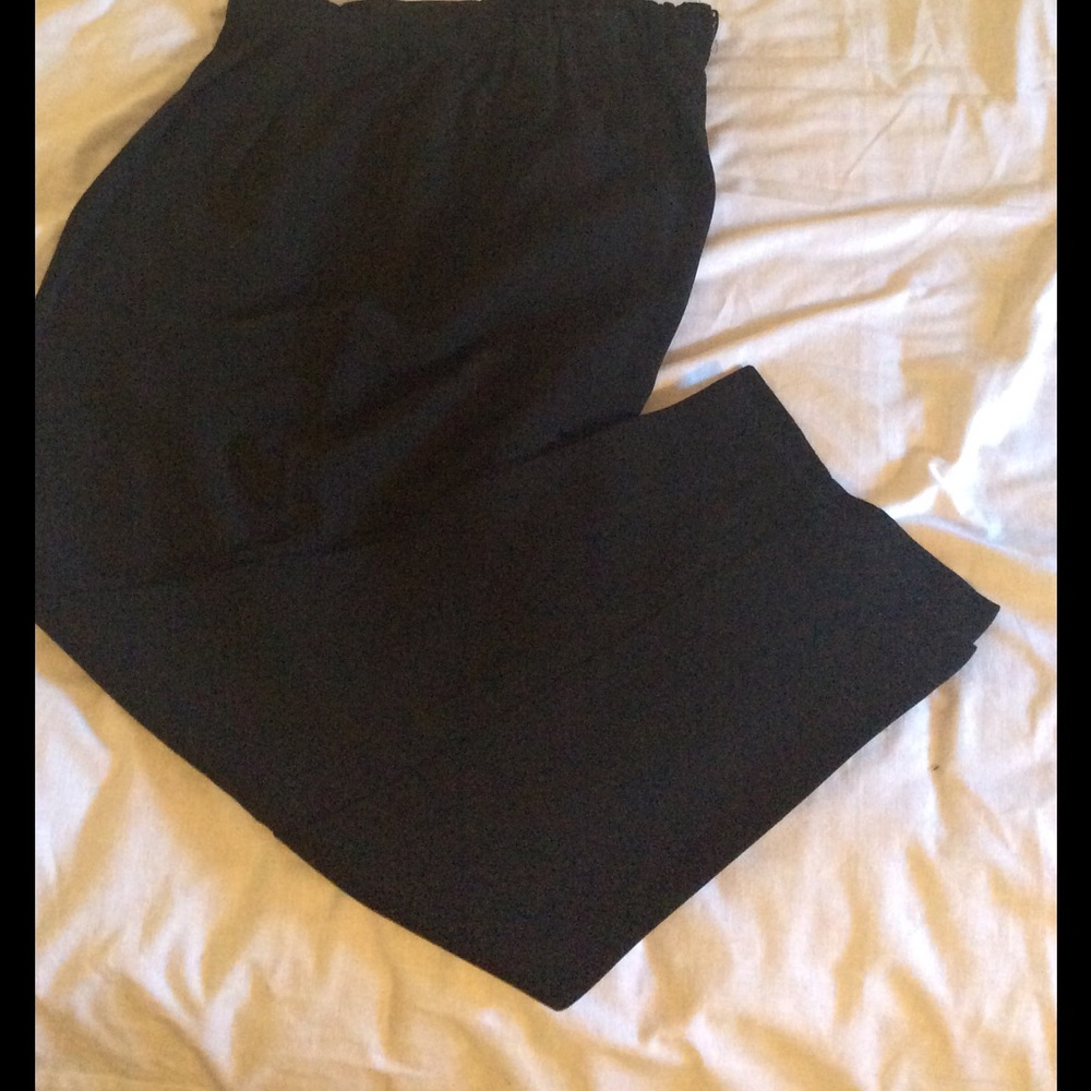 Black Pants with Elastic Waist and Back Zipper
