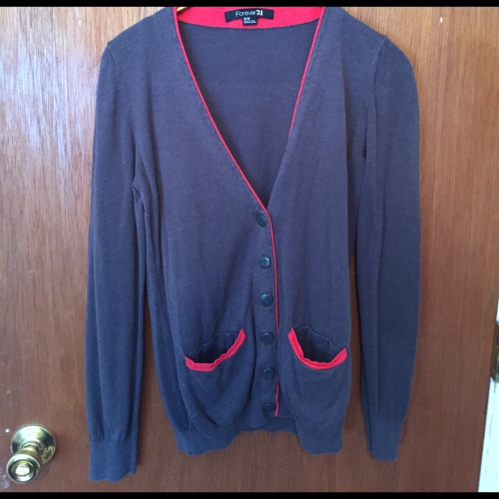 Gray Forever21 Button-up Sweater