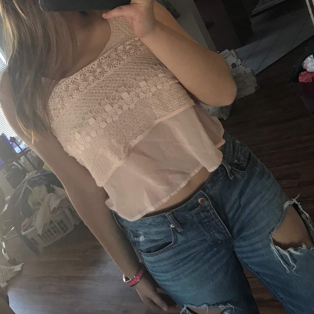 Peach crochet crop top 🍑