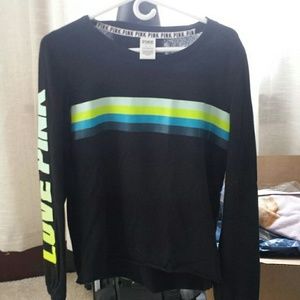 Victoria's Secret PINK black long sleeve t-shirt
