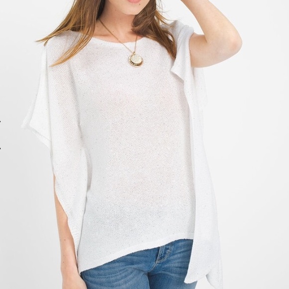 White House Black Market Sweaters - WHITE HOUSE BLACK MARKET Sequin Poncho Sweater