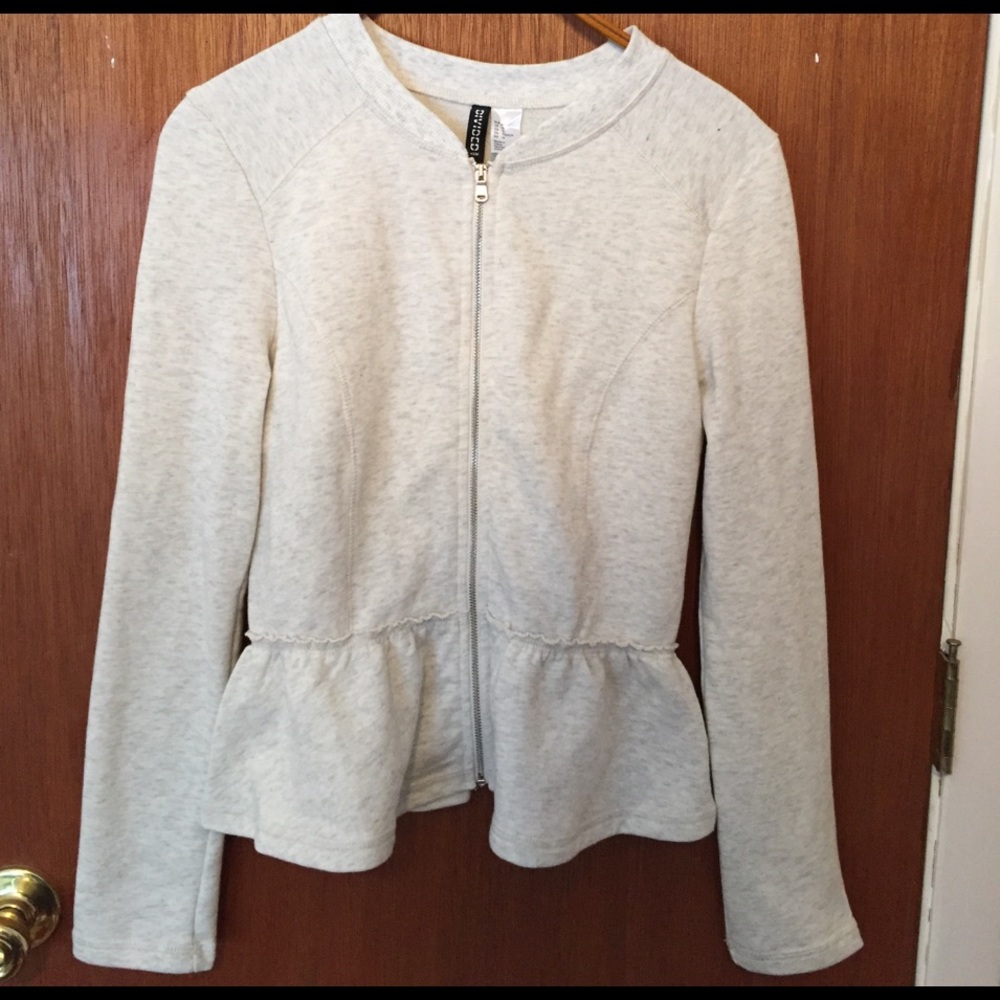 Heathered Gray Peplum Jacket