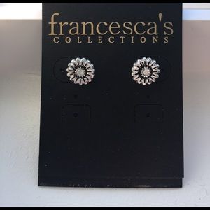 Silver daisy earrings