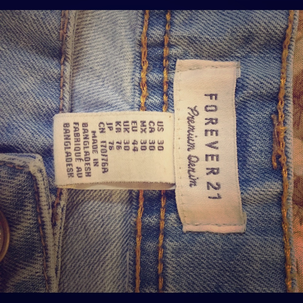 Forever 21 jean shirts  size 30. Cute - Picture 3 of 4