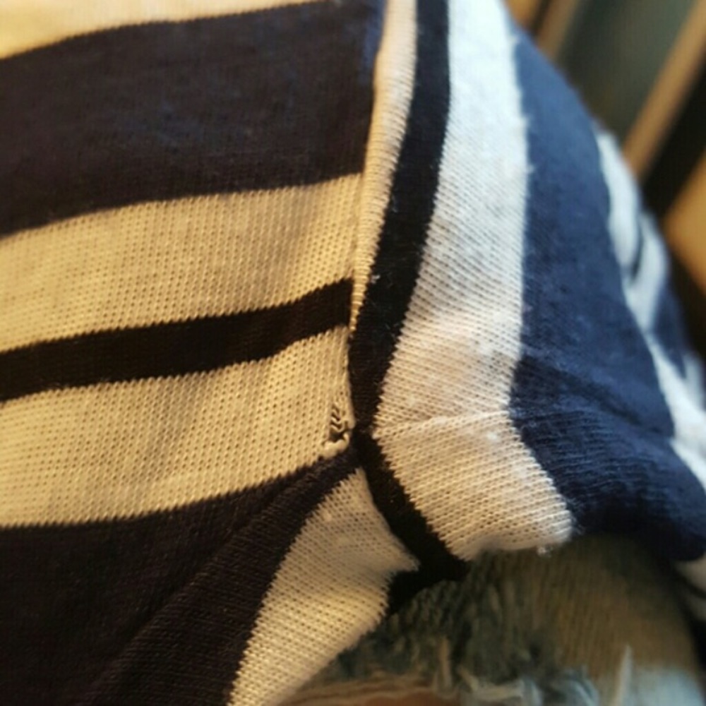 Michael Stars Navy and White Striped Shirt - OSFM - Picture 3 of 3