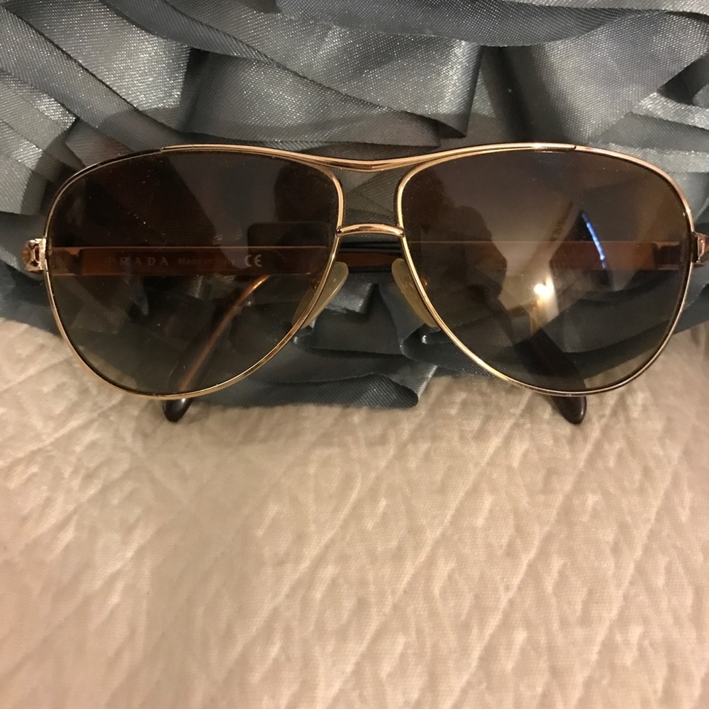 Prada Aviator Gold Sunglasses