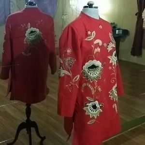 Red Embroidered Coat size M