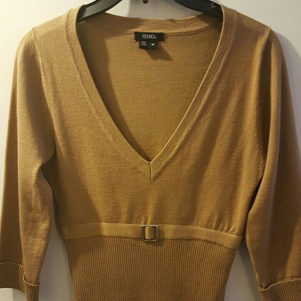 XOXO Tan dressy shirt