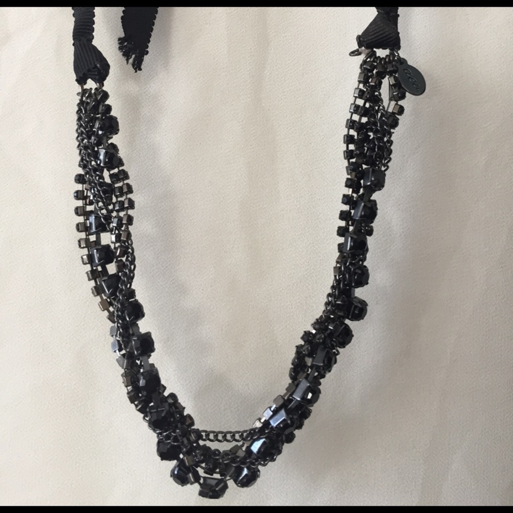 Black ribbon necklace