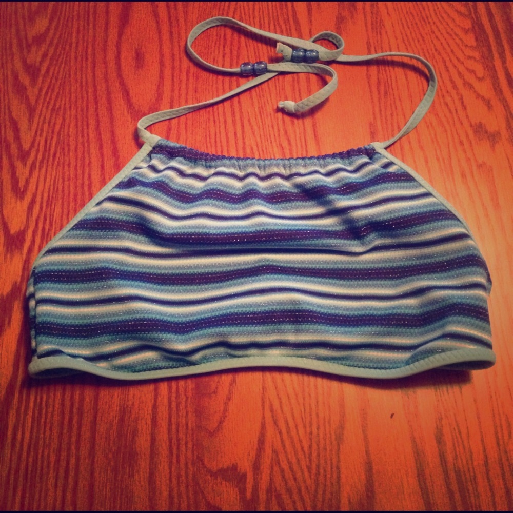 Striped Halter Swim Top