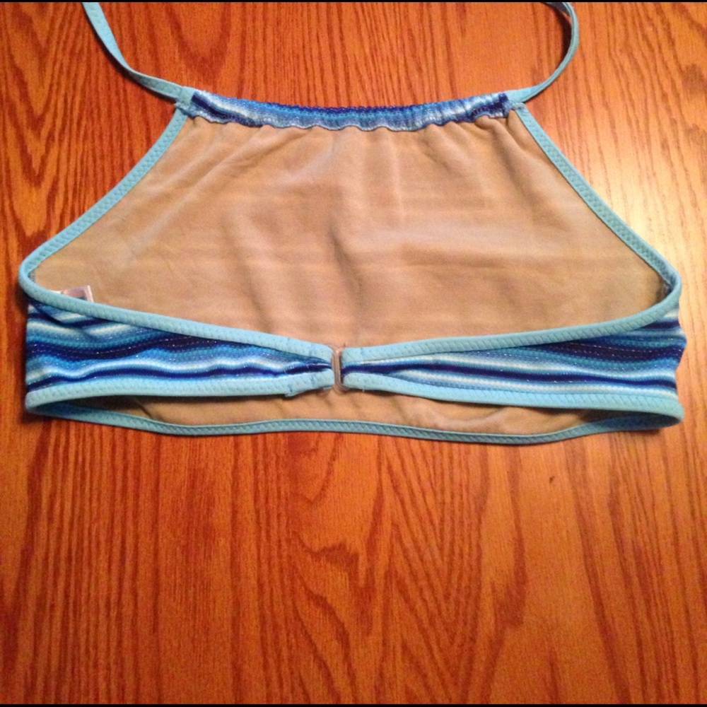Striped Halter Swim Top - Picture 2 of 3
