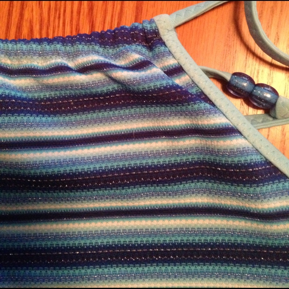 Striped Halter Swim Top - Picture 3 of 3