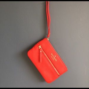 Kate Spade Red Leather Wristlet
